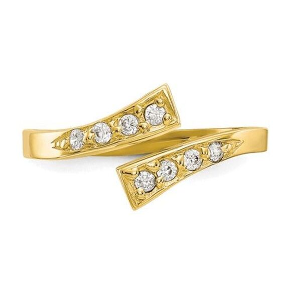 10k CZ Toe Ring, Brand New - Picture 1 of 5